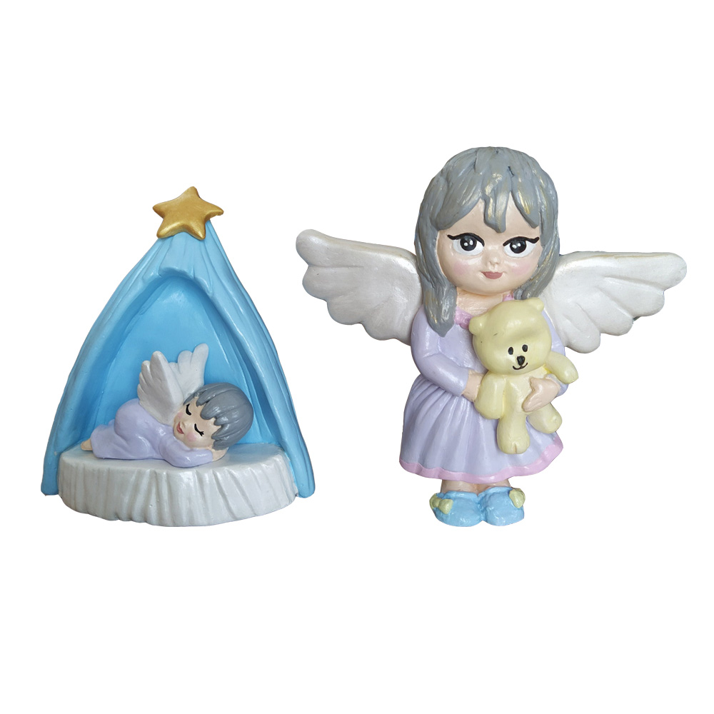 مجسمه دکوری مدل فرشته نگهبان کد MTT-162 مجموعه ۳ عددی