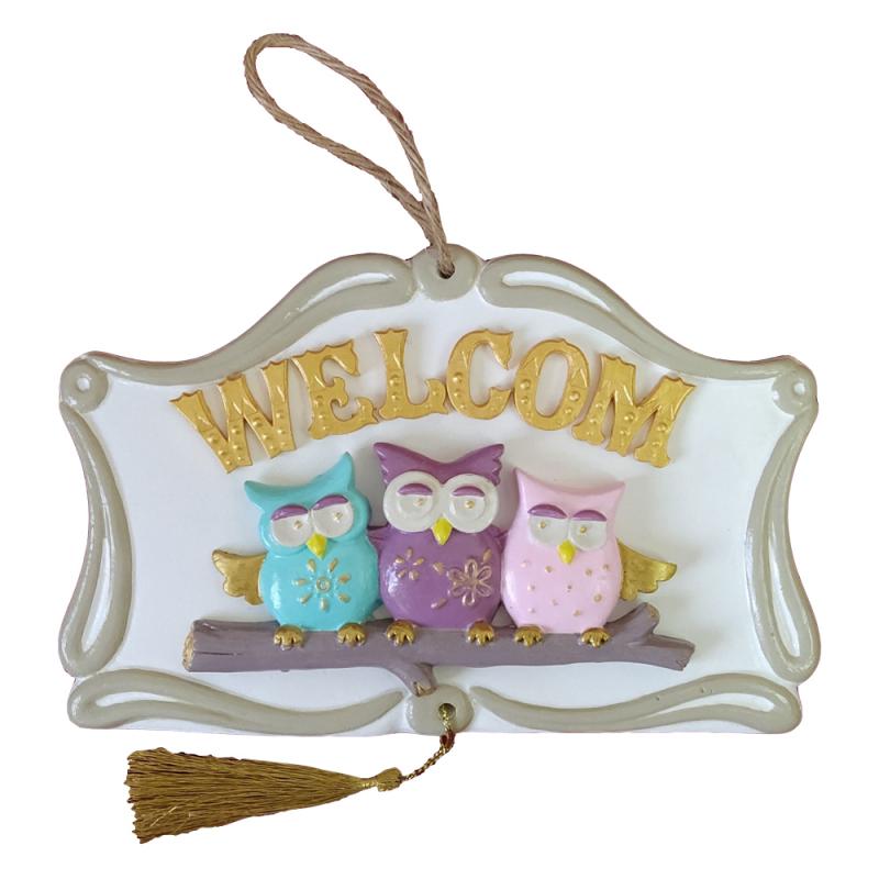  آویز تزیینی طرح welcome مدل جغد